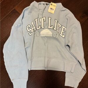 Salt Life Sky Blue Waffle Knit Hoodie